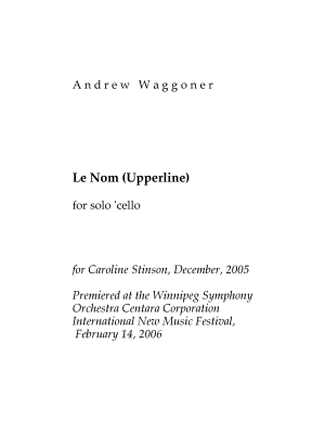 Le Nom (Upperline) for solo cello - Click Image to Close